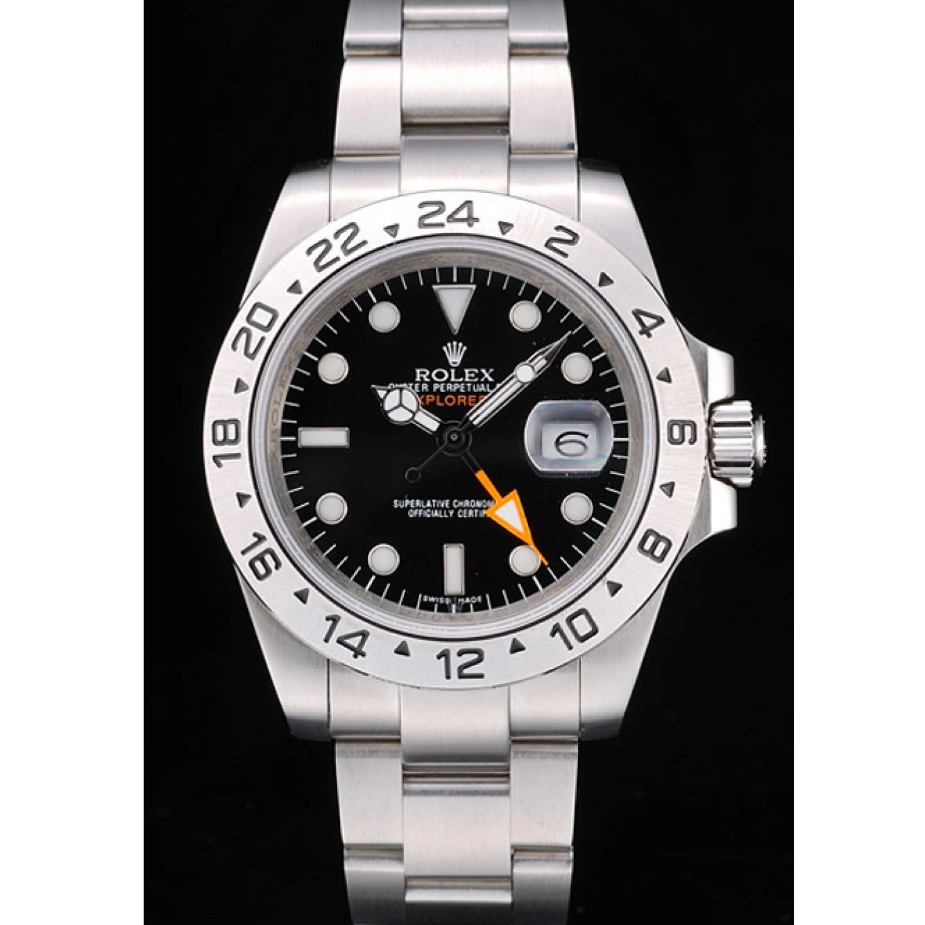 Aaa replica watch Watch Explorer Steel Stainless Dial Rolex Bezel Black 0814